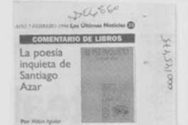 La poesía inquieta de Santiago Azar