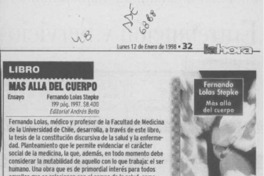 Más allá del cuerpo  [artículo].
