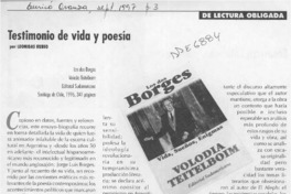 Testimonio de vida y poesía  [artículo] Leonidas Rubio.
