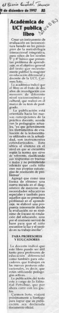 Académica de UCT publica libro