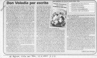 Don Volodia por escrito  [artículo] Gabriel Castro Rodríguez.