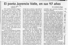 El poeta Juvencio Valle, a sus 97 años  [artículo] Luis Merino Reyes.