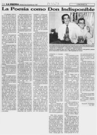 La Poesía como don indisponible