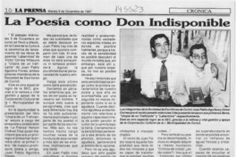 La Poesía como don indisponible