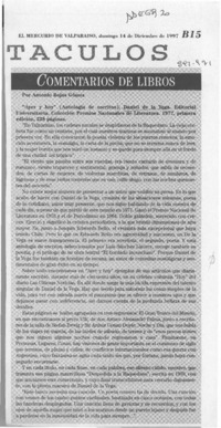 Comentario de libros  [artículo] Antonio Rojas Gómez.