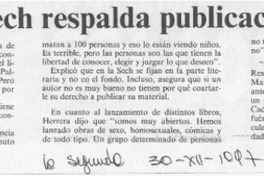 Sech respalda publicación  [artículo].