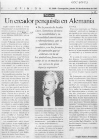 Un creador penquista en Alemania  [artículo] Sergio Ramón Fuentealba.