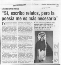 "Sí, escribo relatos, pero la poesía me es más necesaria"  [artículo].