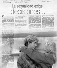La Sexualidad exige decisiones --  [artículo].