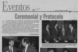 Ceremonial y protocolo  [artículo].