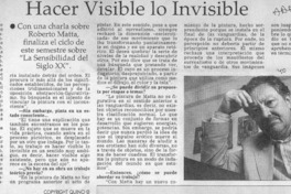 Hacer visible lo invisible  [artículo] Carolina Andonie Dracos.