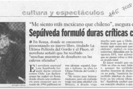 Sepúlveda formuló duras críticas contra Chile  [artículo].