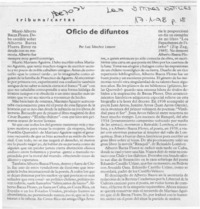 Oficio de difuntos  [artículo] Luis Sánchez Latorre.