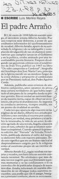 El Padre Arraño  [artículo] Luis Merino Reyes.
