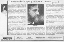 Y me oyes desde lejos y mi voz no te toca  [artículo] Sara Vial.