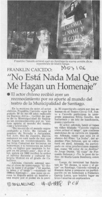 "No está nada mal que me hagan un homenaje"  [artículo].