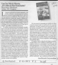 Una vez más la miseria, es Chile un país sustentable?  [artículo] Juan Ricardo Couyoumdjian.