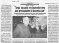 "Tengo bastante con la poesía como para preocuparme de la antipoesía"  [artículo].