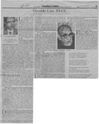 Osvaldo Lira, SS. CC.  [artículo] Alberto Cardemil.