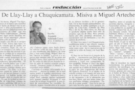 De Llay-Llay a Chuquicamata, misiva a Miguel Arteche  [artículo] Joaquín Alliende Luco.