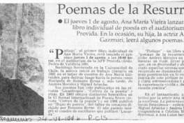 Poemas de la resurrección  [artículo].