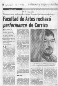 Facultad de artes rechazó performance de Carrizo  [artículo] L. P. I.