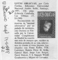 Luces oblicuas  [artículo].