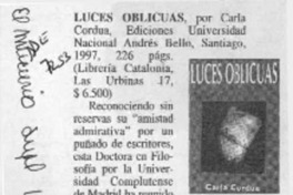 Luces oblicuas  [artículo].