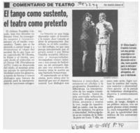 El tango como sustento, el teatro como pretexto  [artículo] Andrés Gómez B.