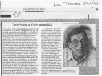 Dorfman a foro mundial  [artículo].