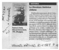 La Literatura histórica chilena  [artículo].