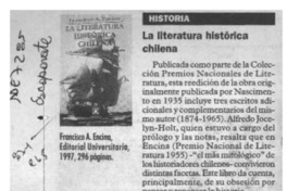 La Literatura histórica chilena  [artículo].
