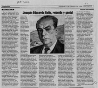 Joaquín Edwards Bello, rebelde y genial