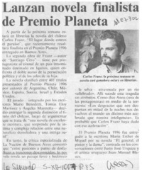 Lanzan novela finalista de Premio Planeta  [artículo].