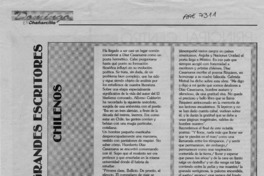 Grandes escritores chilenos  [artículo].