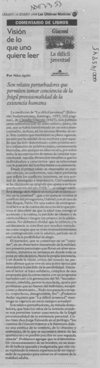 Visión de lo que uno quiere leer  [artículo] Milton Aguilar.