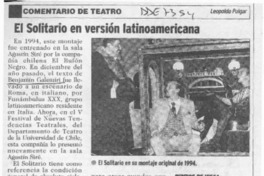 El solitario en versión latinoamericana  [artículo] Leopoldo Pulgar.