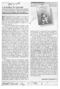 A estudiar se aprende  [artículo] Amanda Céspedes C.