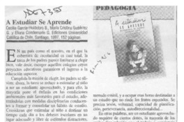 A estudiar se aprende  [artículo] Amanda Céspedes C.