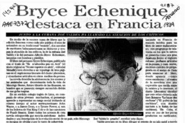 Bryce Echeñique destaca en Francia  [artículo].