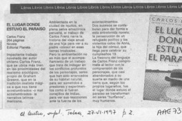 El Lugar donde estuvo el paraíso  [artículo].