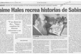 Jaime Hales recrea historias de Sabina  [artículo].