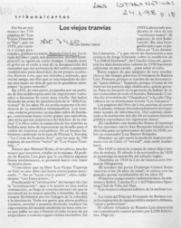 Los viejos tranvías  [artículo] Luis Sánchez Latorre.