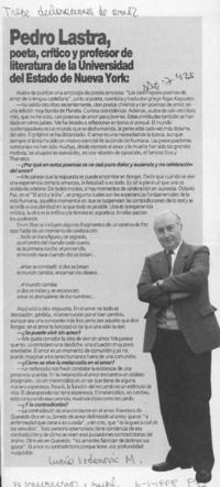 Pedro Lastra  [artículo] Lucía Vodanovic M.