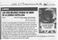 Los Cien mejores poemas de amor de la lengua castellana  [artículo].