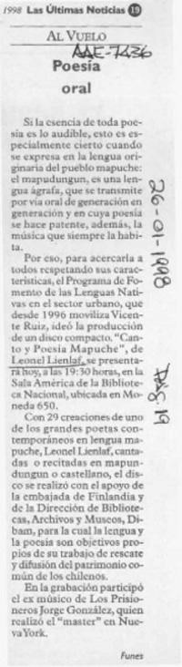 Poesía oral  [artículo] Funes.