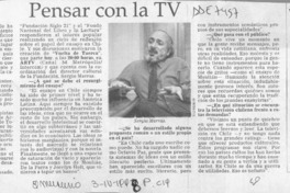 Pensar con la TV  [artículo].