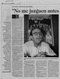 "No me juzguen antes de tiempo"  [artículo] Patricia Bravo.