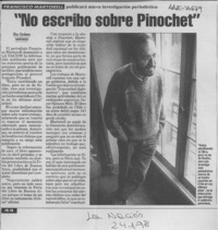 "No escribo sobre Pinochet"  [artículo] Elisa Cárdenas.