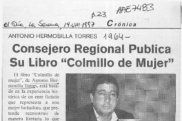 Consejero regional publica su libro "Colmillo de Mujer"  [artículo].